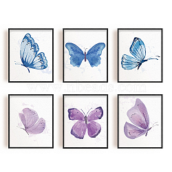 Chemical Fiber Oil Canvas Hanging Painting, Home Wall Decoration Accessories, Butterfly Pattern, 250x200mm, 6 style, 1pc/style, 6pcs/set(AJEW-WH0173-070)