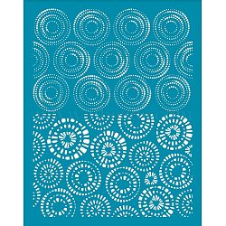 Silk Screen Printing Stencil, for Painting on Wood, DIY Decoration T-Shirt Fabric, Round Pattern, 100x127mm(DIY-WH0341-188)