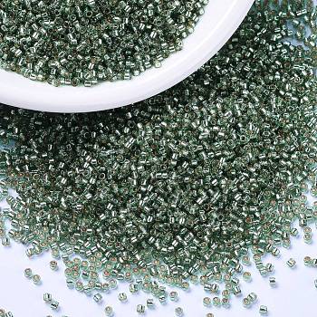 MIYUKI Delica Beads, Cylinder, Japanese Seed Beads, 11/0, (DB2165) Duracoat Silver Lined Dyed Dark Sea Foam, 1.3x1.6mm, Hole: 0.8mm, about 10000pcs/bag, 50g/bag