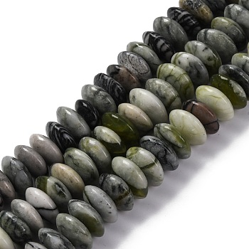 Natural Xinyi Jade/Chinese Southern Jade Beads Strands, Rondelle, Saucer Beads, 12~12.5x5mm, Hole: 1.2mm, about 76pcs/strand, 14.96 inch(38cm)