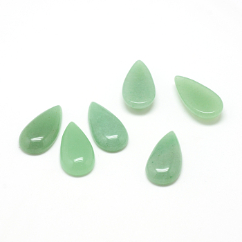 Natural Green Aventurine Gemstone Cabochons, teardrop, 30x15x6mm