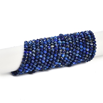 Natural Lapis Lazuli Beads Strands, Faceted, Rondelle, 6x4mm, Hole: 0.7mm, about 96pcs/strand, 15.35''(39cm)