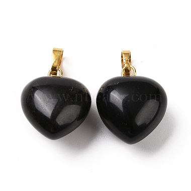 Golden Heart Obsidian Pendants