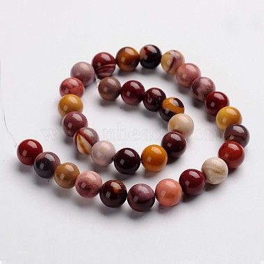 Chapelets de perles en pierres gemmes rondes - mokaite naturel(G-J333-06-12mm)-2