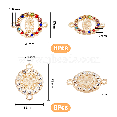 SUPERFINDINGS 32pcs 4 styles Religion Alloy Connector Charms(FIND-FH0007-57)-2