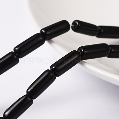 10mm Black Tube Glass Beads