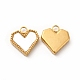 Vacuum Plating 304 Stainless Steel Heart Charms(STAS-A076-07G)-2