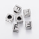 304 Stainless Steel Large Hole Letter European Beads(STAS-H428-01AS-F)-1