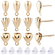 24Pcs 3 Style Teardrop & Shell & Heart Alloy Stud Earrings Findings(FIND-BBC0002-76)-1
