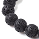 Natural Lava Rock Round & Synthetic Turquoise Turtle Beaded Stretch Bracelet for Women(BJEW-JB09700-04)-4
