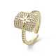 Rack Plating Brass Micro Pave Cubic Zirconia Open Cuff Rings(RJEW-K257-38G)-1