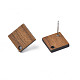 Accessoires de boucles d'oreilles en bois de noyer(X-MAK-N033-004)-4