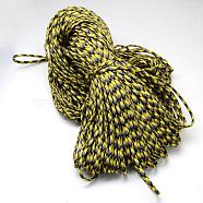 7 Inner Cores Polyester & Spandex Cord Ropes, for Rope Bracelets Making, Yellow, 4mm, about 109.36 yards(100m)/bundle, 420~500g/bundle(RCP-R006-081)