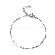 304 Stainless Steel Satellite Chain Bracelets for Men Women, Stainless Steel Color, 6-7/8 inch(17.4cm)(STAS-B039-12P)