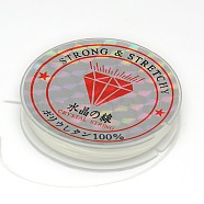 Flat Elastic Crystal String, String Cord Crystal Threads, White, 0.6mm, about 10.93 yards(10m)/roll(X-EW-F001-13)