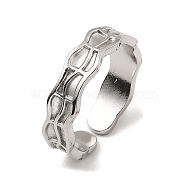 304 Stainless Steel Open Cuff Rings, Twist Wave, Stainless Steel Color, US Size 6 3/4(17.1mm)(RJEW-Z018-01P)