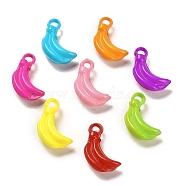 Opaque Acrylic Pendants, Banana, Mixed Color, 23.5x13x7mm, Hole: 3mm, about: 649pcs/500g(OACR-Z016-22)