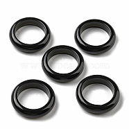 Natural Obsidian Plain Band Ring for Women, US Size 9(18.9mm)(RJEW-P044-01B-10)