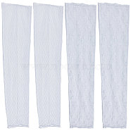 CRASPIRE 2 Pairs 2 Style Elegant Flower Pattern Polyester Lace Arm Sleeves, Long Fingerless Driving Gloves, for Women, Girls, White, 535x147x1mm, 1 pair/style(AJEW-CP0001-43)