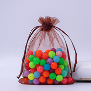 Rectangle Organza Drawstring Bags, Coconut Brown, 15x10cm(CON-PW0001-054D-16)