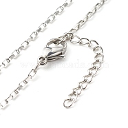 304 Stainless Steel Venetian Chains Necklaces, Stainless Steel Color, 15.87 inch(40.3cm)(NJEW-JN03636-01)