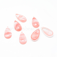 Cherry Quartz Glass Cabochons, teardrop, 30x15x6mm(X-G-T024-15x30mm-15)