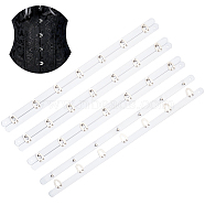 4 Pairs Iron Corset Busk, Hook & Eye Closure for Corset, Bustier, Waist Trainer, White, 350x27x6mm(FIND-BC0003-15C)