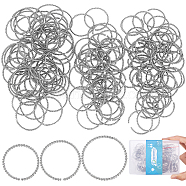 150Pcs 3 Styles 304 Stainless Steel Open Jump Rings, Twist Ring, Stainless Steel Color, 16~20.5x1~1.1mm, Inner Diameter: 15~18.3mm, 50pcs/style(STAS-DC0009-05)