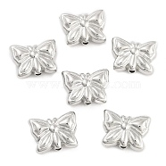 CCB Plastic Beads, Butterfly, Platinum, 11.5x14.5x5mm, Hole: 1.8mm, about 943pcs/500g(CCB-S164-50P)