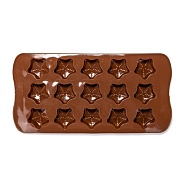 Star Food Grade Silicone Molds, Fondant Molds, For DIY Cake Decoration, Chocolate, Candy, UV Resin & Epoxy Resin Craft Making, Coconut Brown, 212x105x15.5mm, Inner Diameter: 27.5x28.5mm(DIY-I061-08)
