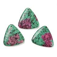 Natural Ruby in Zoisite Pendants, Triangle, 46x46x6.2mm, Hole: 2mm(G-F446-14A)