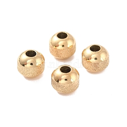 Ion Plating(IP) Textured 304 Stainless Steel Beads, Round, Golden, 6mm, Hole: 2mm(STAS-P306-01B-G)