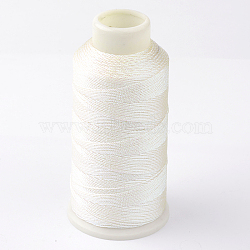 Round Metallic Thread, Embroidery Thread, 6-Ply, White, 0.6mm, about 546.8 yards(500m)/roll(MCOR-G001-0.6mm-21)