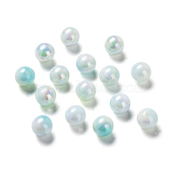 Two Tone Opaque Acrylic Beads, Round, Aquamarine, 8mm, Hole: 1.8mm, about 2000pcs/500g(SACR-P024-01A-W08)
