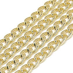 Unwelded Aluminum Curb Chains, Gold, 7x5x1.4mm(X-CHA-S001-022B)