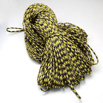 7 Inner Cores Polyester & Spandex Cord Ropes, for Rope Bracelets Making, Yellow, 4mm, about 109.36 yards(100m)/bundle, 420~500g/bundle