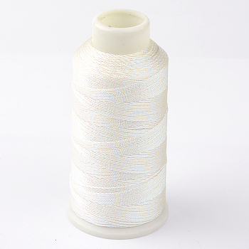 Round Metallic Thread, Embroidery Thread, 6-Ply, White, 0.6mm, about 546.8 yards(500m)/roll