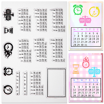 Clear Silicone Stamps, for DIY Scrapbooking, Photo Album Decorative, Cards Making, Number, 160x110x2.5mm