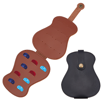 CHGCRAFT 2Pcs 2 Colors Imitation Leather Storage Bags, Gourd, with Snap Button, for Guitar Picks Storage, Mixed Color, 138x108x9mm, 1pc/color