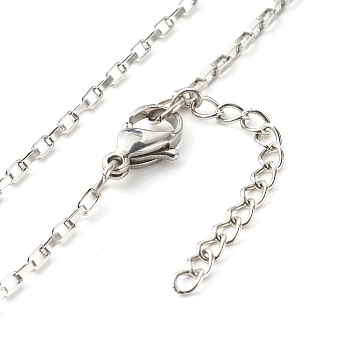 304 Stainless Steel Venetian Chains Necklaces, Stainless Steel Color, 15.87 inch(40.3cm)