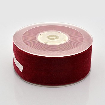 Polyester Velvet Ribbon for Gift Packing and Festival Decoration, Dark Red, 1-1/2 inch(38mm), about 20yards/roll(18.29m/roll)