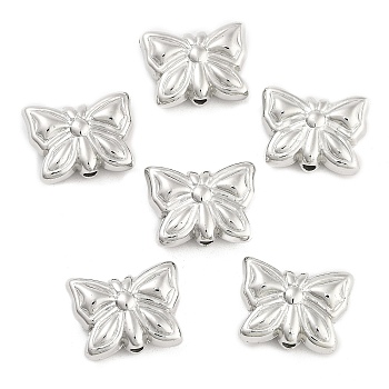 CCB Plastic Beads, Butterfly, Platinum, 11.5x14.5x5mm, Hole: 1.8mm, about 943pcs/500g