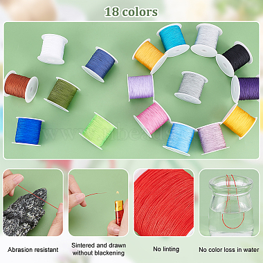 Elite 18Rolls 18 Colors Cotton Thread(OCOR-PH0002-07B)-4
