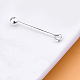 Rack Plating 925 Sterling Silver Screw On Eye Ball Pins(STER-L044-02A-S)-2