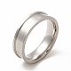 201 Stainless Steel Grooved Finger Ring Settings(STAS-P323-12P)-1
