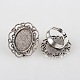 Vintage Adjustable Iron Flower Finger Ring Components Alloy Cabochon Bezel Settings(X-PALLOY-O036-19AS)-1