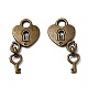 Tibetan Style Padlock and Key Alloy Pendants(TIBEP-A11221-AB-NR)-1