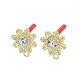 Rack Plating Golden Alloy with Rhinestone Stud Earring Findings(EJEW-B036-02G-14)-1