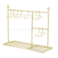 Iron Doll Clothes Rack & Hangers, for Dollhouse Furniture Accessories, Gold, Rack: 151x56x122mm, 1pc, Hangers: 25x42x3mm, 10pcs(DJEW-FH0001-16A)