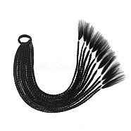 High Temperature Wigs, Braided Long Hair Extensions, Ponytail Holder for Women Girls, Black, 600mm(PW-WG89956-01)
